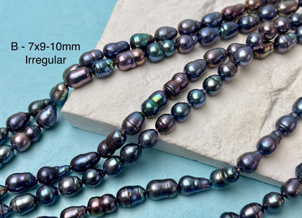 7x9-10 mm Rainbow Peacock Edison Baroque Freshwater Pearl Potato/Tear Drop Shape Beads Genuine High Luster Edison Pearls #P2765