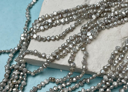 3-4 mm Gray Color Potato Nugget Freshwater Pearl Beads Genuine Freshwater Pearls Tiny Seed Pearl 103 Beads #P2767