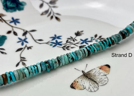 7-9 mm 100% All Natural Turquoise Heishi Rondelle Shape Genuine Beautiful Natural Turquoise Gemstones 16 Inches Strand #4509