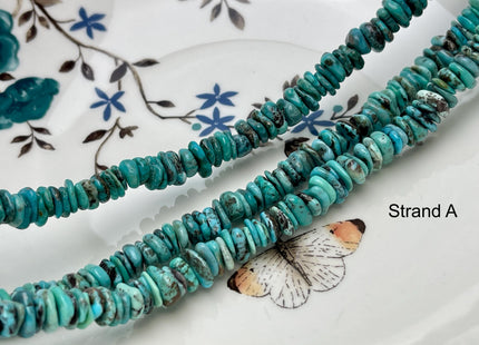 7-9 mm 100% All Natural Turquoise Heishi Rondelle Shape Genuine Beautiful Natural Turquoise Gemstones 16 Inches Strand #4509