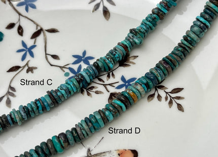 7-8 mm 100% All Natural Turquoise Heishi Rondelle Shape Genuine Beautiful Natural Turquoise Gemstones 16 Inches Strand #4512