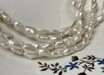 6-8x8-12 mm AAAA Natural White Keshi Freshwater Pearls Beads Genuine High Luster Rice Nugget Keshi Pearl Beads #P2778