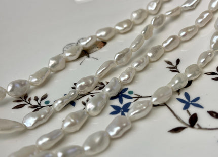 6-8x8-12 mm AAAA Natural White Keshi Freshwater Pearls Beads Genuine High Luster Rice Nugget Keshi Pearl Beads #P2778