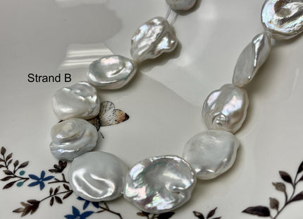 One-Of-A-Kind 18x20-20x22mm Very Rare HUGE Natural White Freshwater Keshi Pearl Genuine High Luster Natural Jumbo Keshi Nugget Pearls #P2779