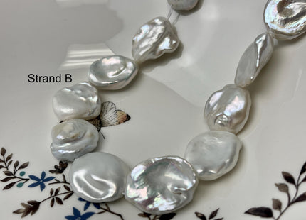 One-Of-A-Kind 18x20-20x22mm Very Rare HUGE Natural White Freshwater Keshi Pearl Genuine High Luster Natural Jumbo Keshi Nugget Pearls #P2779