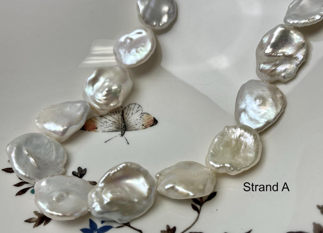 One-Of-A-Kind 18x20-20x22mm Very Rare HUGE Natural White Freshwater Keshi Pearl Genuine High Luster Natural Jumbo Keshi Nugget Pearls #P2779