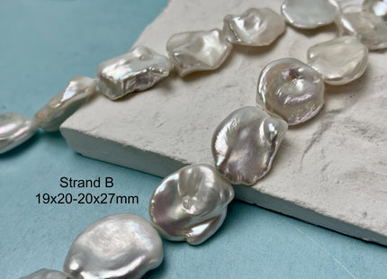 One-Of-A-Kind 18x20-20x22mm Very Rare HUGE Natural White Freshwater Keshi Pearl Genuine High Luster Natural Jumbo Keshi Nugget Pearls #P2779
