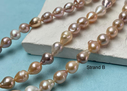7-8x9-11 mm AA Rare Natural Mauve Edison Baroque Freshwater Pearl Beads Genuine High Luster Mixed White Mauve Pink Edison Pearls #P2780
