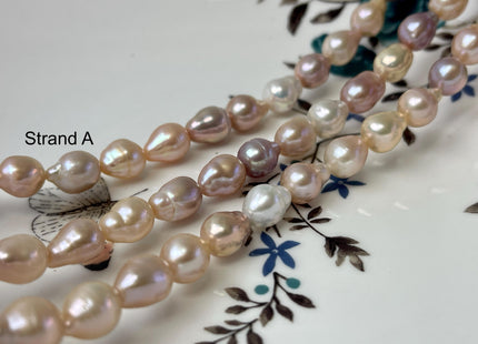 7-8x9-11 mm AA Rare Natural Mauve Edison Baroque Freshwater Pearl Beads Genuine High Luster Mixed White Mauve Pink Edison Pearls #P2780