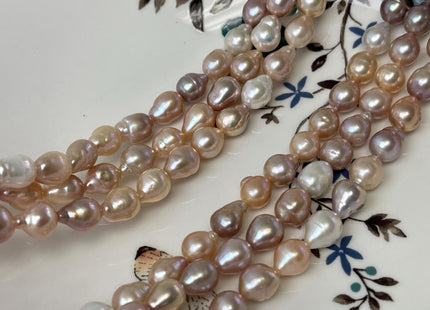7-8x9-11 mm AA Rare Natural Mauve Edison Baroque Freshwater Pearl Beads Genuine High Luster Mixed White Mauve Pink Edison Pearls #P2780