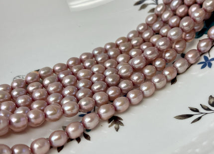 6.5-7x8 mm AA Mauve Pink Rice/Oval Freshwater Pearl Regular Or 1.5mm Large Hole #P2788