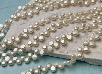 5 mm AAA Natural White Round Button Freshwater Pearl Genuine Top Drilled Freshwater Pearls #P2789