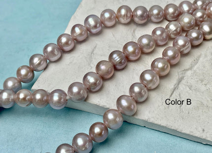 9.5-10.5 mm AA Half Strand Large Hole Natural Mauve Pink Freshwater Pearl 2.1 mm Hole Genuine Freshwater Off Round Pearl 21 Beads #P2785