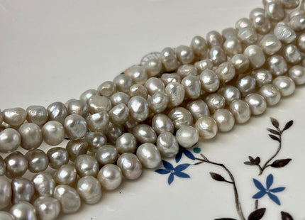 6x8-9 mm Light Gray Color Freshwater Nugget Pearls Genuine Potato Nugget Pearls #P2795