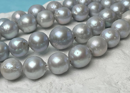 12-15-16mm Half Strand Large Hole Gray Baroque Pearl Rare Jumbo Size Edison Pearl Hole Size 2.2mm Genuine Freshwater Pearls. 14 Beads #P2200