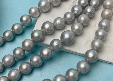 12-15-16mm Half Strand Large Hole Gray Baroque Pearl Rare Jumbo Size Edison Pearl Hole Size 2.2mm Genuine Freshwater Pearls. 14 Beads #P2200