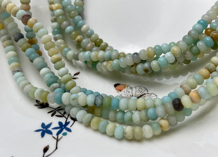 4x6 mm Natural Smooth Rondelle Multi Color Amazonite Beads Natural Green Color Amazonite Loose Beads 15.5 Inches Strand #4210