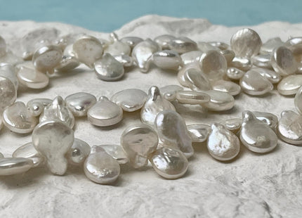 9x11 mm AA Natural White Top Drilled Coin Freshwater Pearl Beads Flat Coin Freshwater Pearl Genuine Natural Coin Pearl Beads #1520