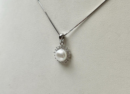 AAAA 6 mm Top Quality Natural White And Pink Freshwater Pearl Pendant W/925 Sterling Silver DIY Jewelry Bridal Pearl Necklace #10046-C