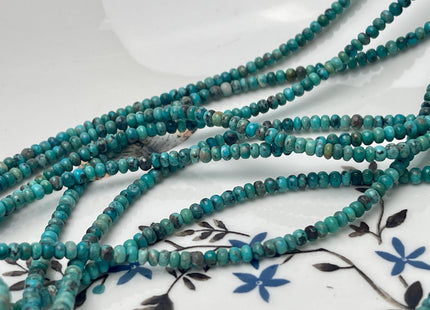 3-3.5mm 100% Natural Smooth Rondelle Turquoise Gemstone Beads Multi Turquoise Blue Green Color Beads 16 Inches #4516