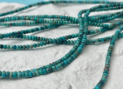 3-3.5mm 100% Natural Smooth Rondelle Turquoise Gemstone Beads Multi Turquoise Blue Green Color Beads 16 Inches #4516
