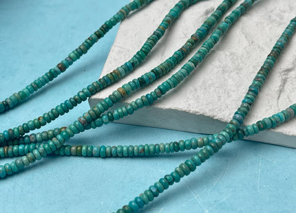 4 mm 100% Natural Smooth Rondelle Turquoise Gemstone Beads Multi Turquoise Blue Green Color Beads 16 Inches #4517