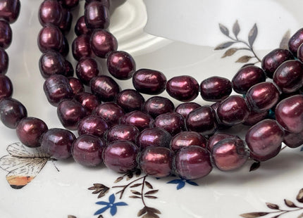 10x11-12 mm Dark Red Burgundy Rice Large Hole Freshwater Pearl Hole Size 2.1 mm Large Hole Red Pearl Beads #P2807