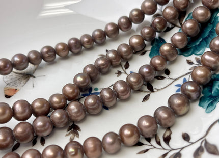 9-10 mm AA Chocolate Brown Color Potato Freshwater Pearls Hole Size 2.1mm Genuine Large Hole Freshwater Pearl #P2809