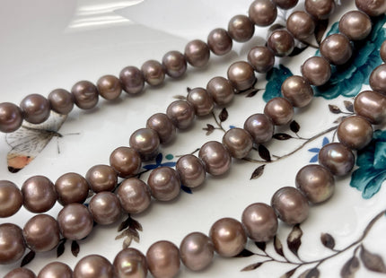 9-10 mm AA Chocolate Brown Color Potato Freshwater Pearls Hole Size 2.1mm Genuine Large Hole Freshwater Pearl #P2809