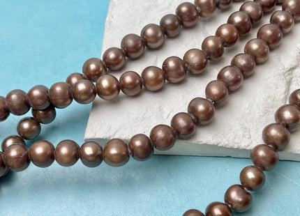 9-10 mm AA Chocolate Brown Color Potato Freshwater Pearls Hole Size 2.1mm Genuine Large Hole Freshwater Pearl #P2809
