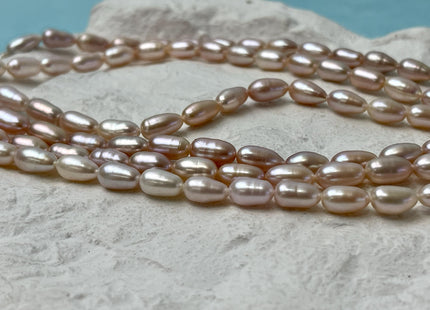 5x8-9 mm AA Natural Light Mauve Pink Rice/Oval Freshwater Pearl Beads Genuine Long Rice Freshwater Pearls #P2810