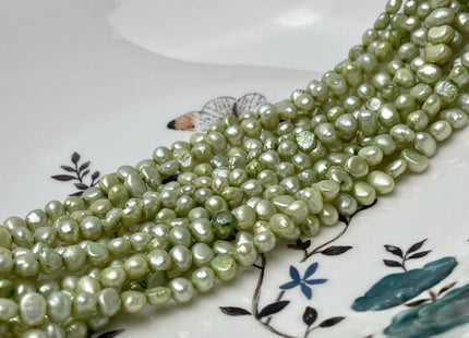 5 mm Rare Green Color Potato Nugget Freshwater Pearl Beads Genuine Freshwater Tiny Seed Pearls #P2811