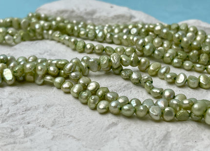 5 mm Rare Green Color Potato Nugget Freshwater Pearl Beads Genuine Freshwater Tiny Seed Pearls #P2811