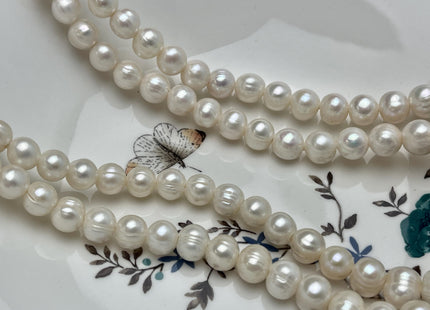 10-11 mm Large Hole Natural White Potato Freshwater Pearl Beads Hole Size 2.2 mm Large Hole Beads Large Hole White Pearls #1466