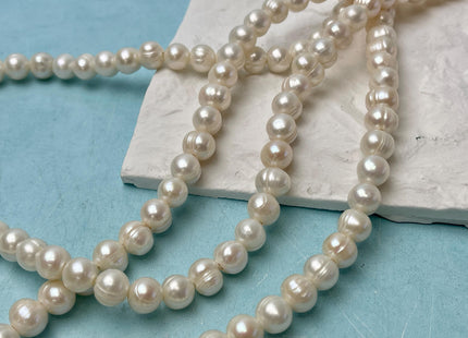 10-11 mm Large Hole Natural White Potato Freshwater Pearl Beads Hole Size 2.2 mm Large Hole Beads Large Hole White Pearls #1466