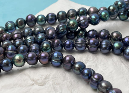 10-11 mm Large Hole Peacock Color Potato Freshwater Pearl Beads Hole Size 2.2 mm Large Hole Beads Large Hole Freshwater Pearls #1465