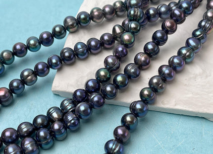 10-11 mm Large Hole Peacock Color Potato Freshwater Pearl Beads Hole Size 2.2 mm Large Hole Beads Large Hole Freshwater Pearls #1465