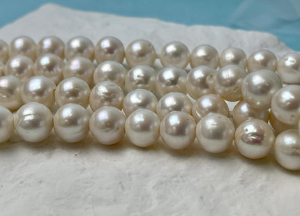 11 mm HalfStrand Large Hole Natural White Potato Freshwater Pearls Hole Size 2.2mm Or 3.0mm Genuine Freshwater Large Hole White Pearls #1209