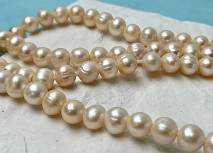 10-11 mm AA Large Hole Natural Light Pink Or Light Peach Color Freshwater Pearl Beads Hole Size 2.2 mm High Luster Large Hole Pearls #593