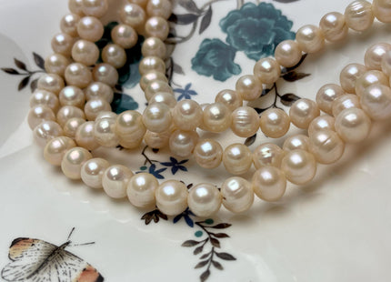 10-11 mm AA Large Hole Natural Light Pink Or Light Peach Color Freshwater Pearl Beads Hole Size 2.2 mm High Luster Large Hole Pearls #593