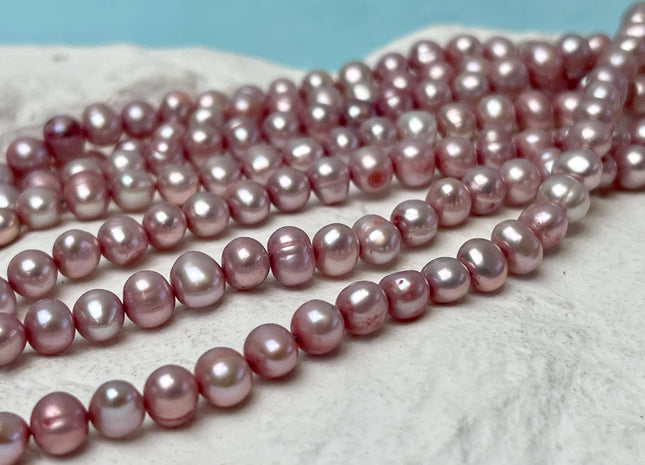 4.5-5 mm Lavender Purple Color Potato Shape Freshwater Pearl Beads Genuine Cultured Freshwater Pearl 82 Beads #P2815