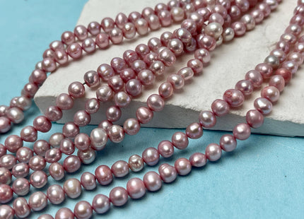 4.5-5 mm Lavender Purple Color Potato Shape Freshwater Pearl Beads Genuine Cultured Freshwater Pearl 82 Beads #P2815