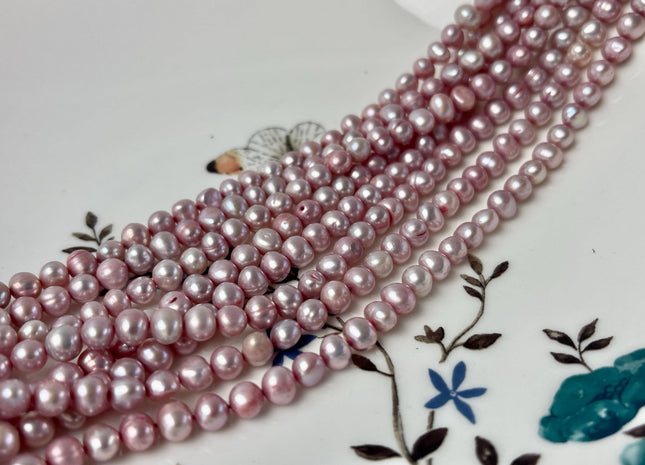 4.5-5 mm Lavender Purple Color Potato Shape Freshwater Pearl Beads Genuine Cultured Freshwater Pearl 82 Beads #P2815