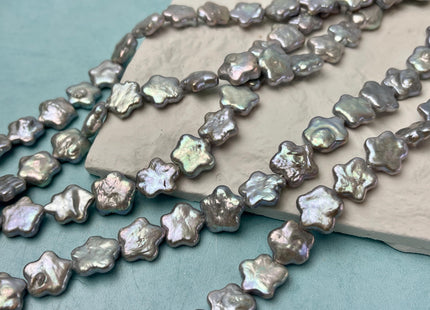 11 mm AAA Very Rare Gray Color Rounded Star Shape Freshwater Coin Pearl Beads Genuine High Luster Star Coin Pearls #P2818