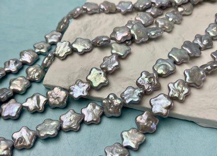 11 mm AAA Very Rare Gray Color Rounded Star Shape Freshwater Coin Pearl Beads Genuine High Luster Star Coin Pearls #P2818