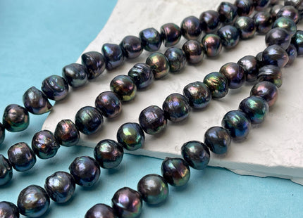 10-12 mm Dark Peacock Baroque Freshwater Pearl Beads Genuine Cultured Baroque Edison Pearls #P2823