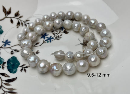 10-13 mm Natural White Baroque Freshwater Pearl Beads, Cultured Baroque Pearls, Natural Edison Flameball Freshwater Pearl Beads #470