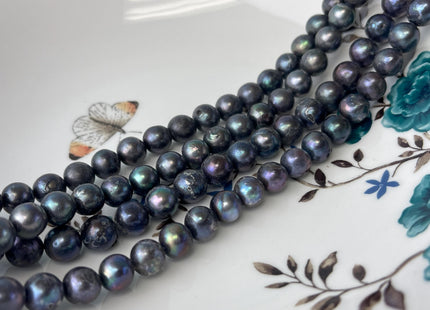 9-10 mm Peacock Edison Baroque Pearls Off-Round Shape Genuine Dark Peacock Color Edison Pearl Beads C Grade#P2761