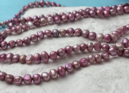 5-6 mm Purple Pink Color Potato Nugget Freshwater Pearl Beads Genuine Tiny Freshwater Pearls #P2764
