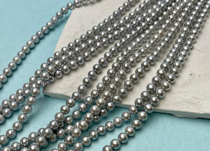 6 mm AAA Extra Shiny Gray Color Perfect Round Freshwater Pearls Genuine Natural Pearl Beads High Luster Gray Bridal Pearls #P2828
